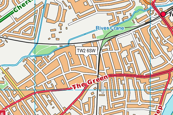 TW2 6SW map - OS VectorMap District (Ordnance Survey)