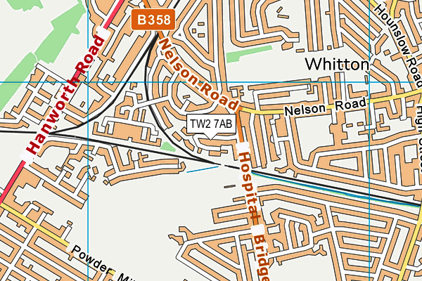 TW2 7AB map - OS VectorMap District (Ordnance Survey)