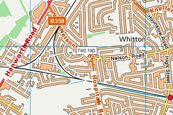 TW2 7AD map - OS VectorMap District (Ordnance Survey)