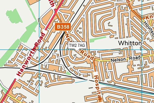 TW2 7AG map - OS VectorMap District (Ordnance Survey)