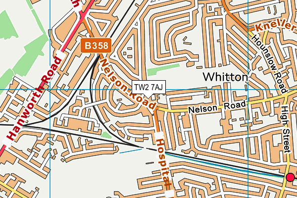 TW2 7AJ map - OS VectorMap District (Ordnance Survey)