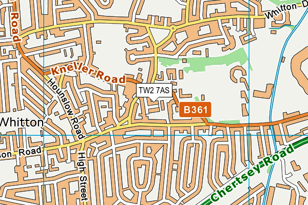TW2 7AS map - OS VectorMap District (Ordnance Survey)