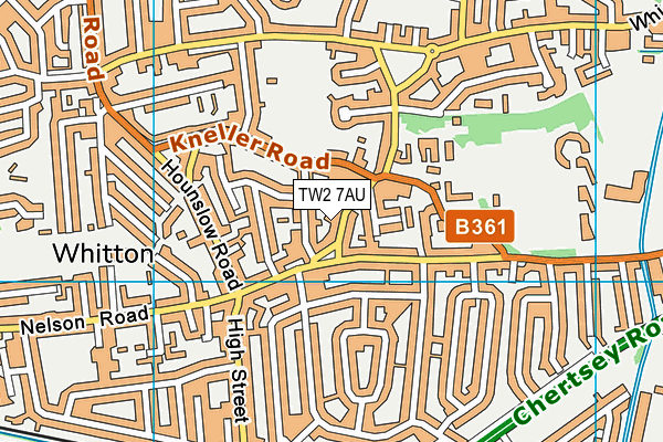 TW2 7AU map - OS VectorMap District (Ordnance Survey)