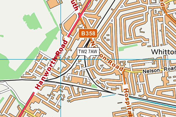TW2 7AW map - OS VectorMap District (Ordnance Survey)