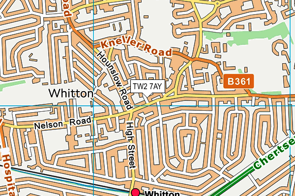 TW2 7AY map - OS VectorMap District (Ordnance Survey)