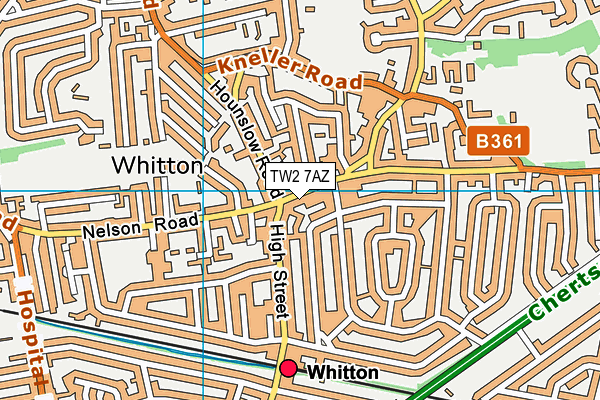 TW2 7AZ map - OS VectorMap District (Ordnance Survey)