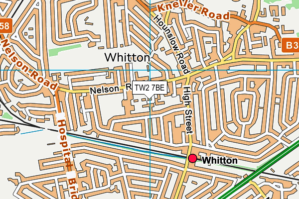 TW2 7BE map - OS VectorMap District (Ordnance Survey)