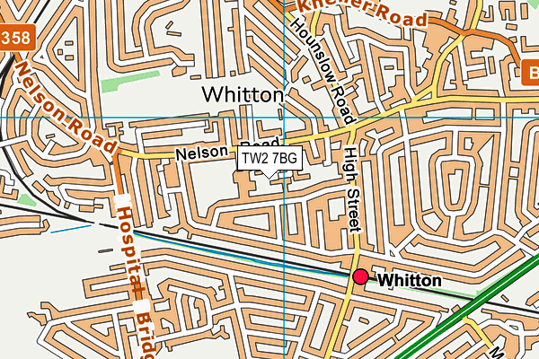 TW2 7BG map - OS VectorMap District (Ordnance Survey)