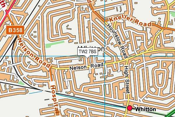 TW2 7BS map - OS VectorMap District (Ordnance Survey)
