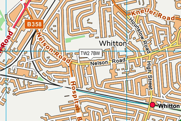 TW2 7BW map - OS VectorMap District (Ordnance Survey)