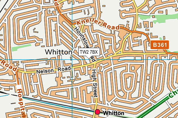 TW2 7BX map - OS VectorMap District (Ordnance Survey)