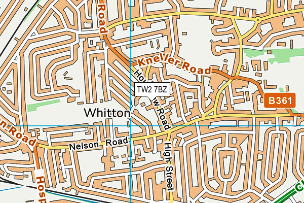 TW2 7BZ map - OS VectorMap District (Ordnance Survey)