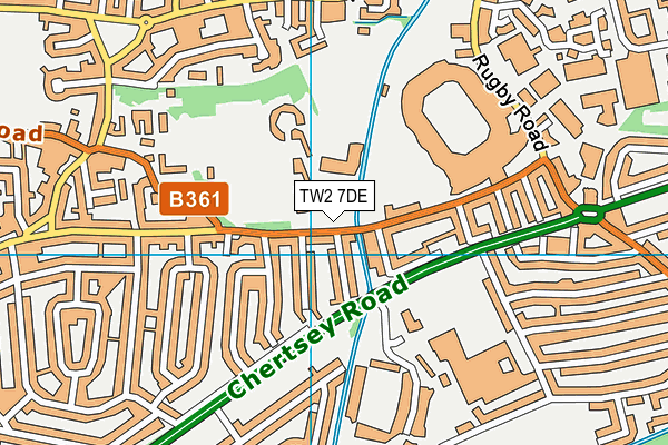 TW2 7DE map - OS VectorMap District (Ordnance Survey)