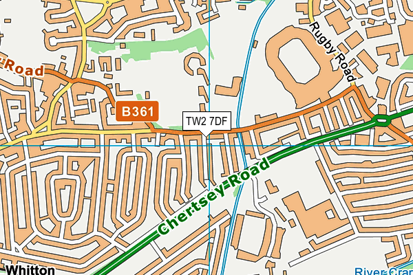 TW2 7DF map - OS VectorMap District (Ordnance Survey)