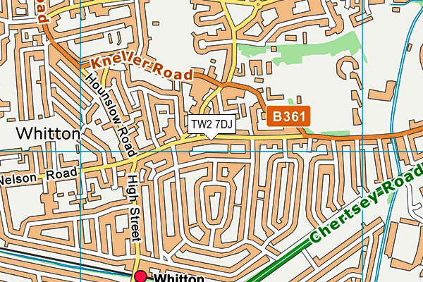 TW2 7DJ map - OS VectorMap District (Ordnance Survey)