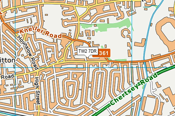 TW2 7DR map - OS VectorMap District (Ordnance Survey)