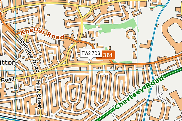 TW2 7DS map - OS VectorMap District (Ordnance Survey)