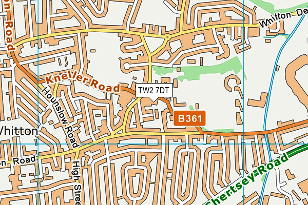 TW2 7DT map - OS VectorMap District (Ordnance Survey)