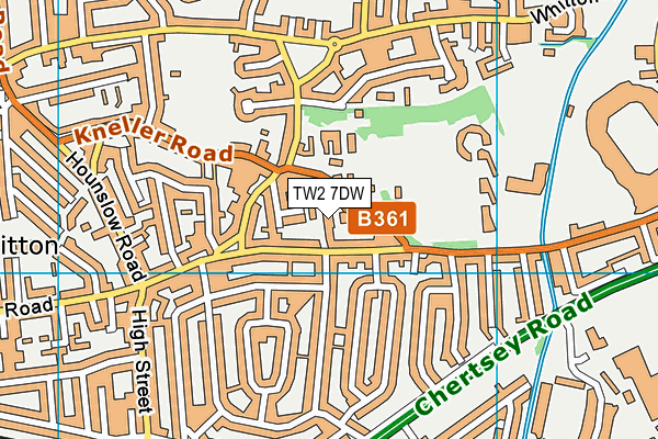 TW2 7DW map - OS VectorMap District (Ordnance Survey)