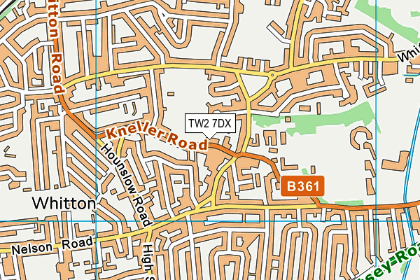 TW2 7DX map - OS VectorMap District (Ordnance Survey)