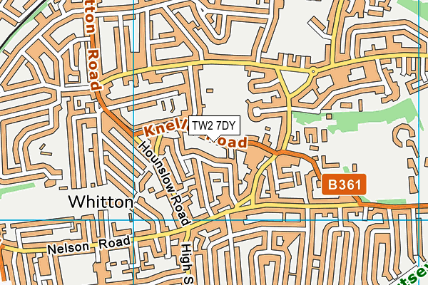TW2 7DY map - OS VectorMap District (Ordnance Survey)