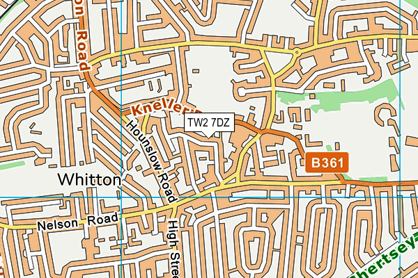 TW2 7DZ map - OS VectorMap District (Ordnance Survey)