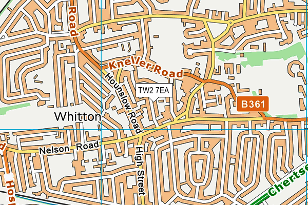 TW2 7EA map - OS VectorMap District (Ordnance Survey)
