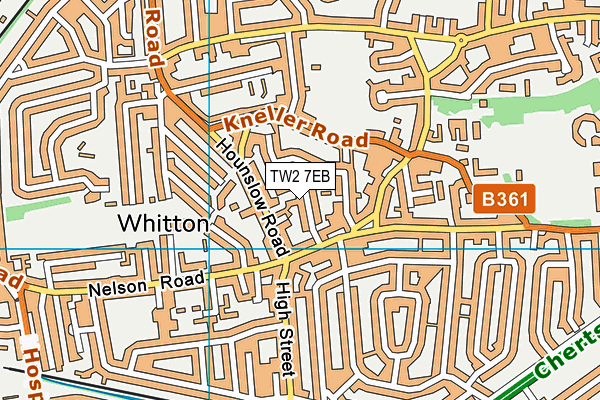 TW2 7EB map - OS VectorMap District (Ordnance Survey)