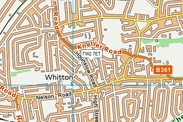 TW2 7ET map - OS VectorMap District (Ordnance Survey)