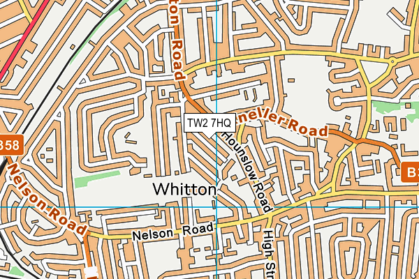 TW2 7HQ map - OS VectorMap District (Ordnance Survey)
