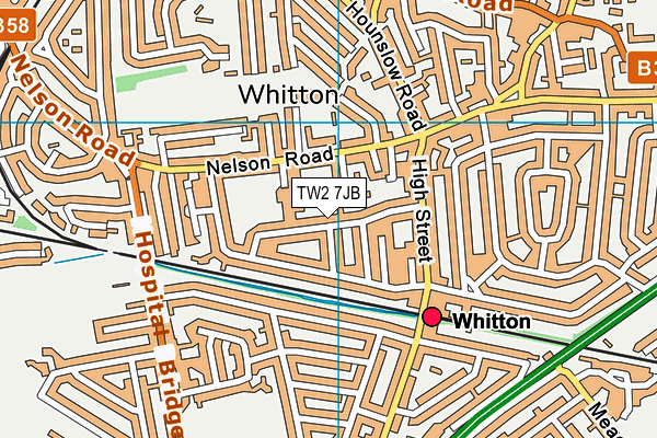 TW2 7JB map - OS VectorMap District (Ordnance Survey)