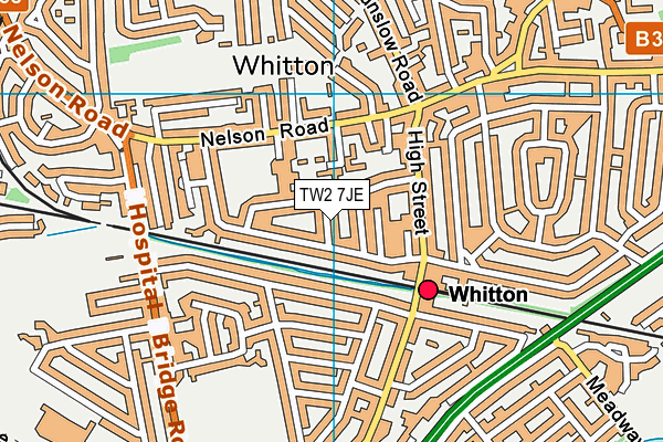 TW2 7JE map - OS VectorMap District (Ordnance Survey)