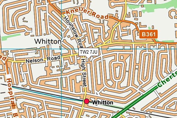 TW2 7JU map - OS VectorMap District (Ordnance Survey)