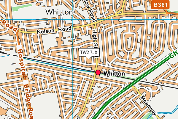 TW2 7JX map - OS VectorMap District (Ordnance Survey)
