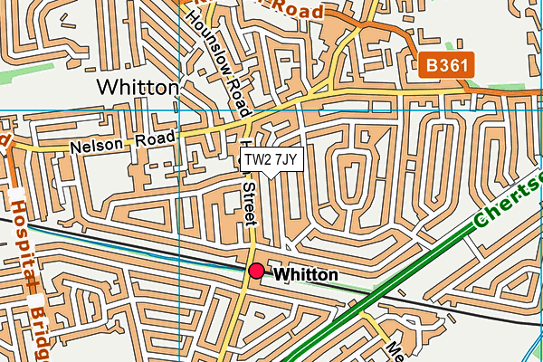 TW2 7JY map - OS VectorMap District (Ordnance Survey)