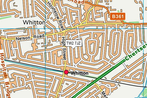 TW2 7JZ map - OS VectorMap District (Ordnance Survey)