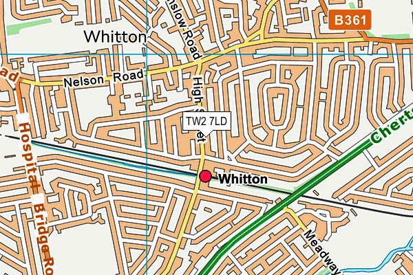 TW2 7LD map - OS VectorMap District (Ordnance Survey)