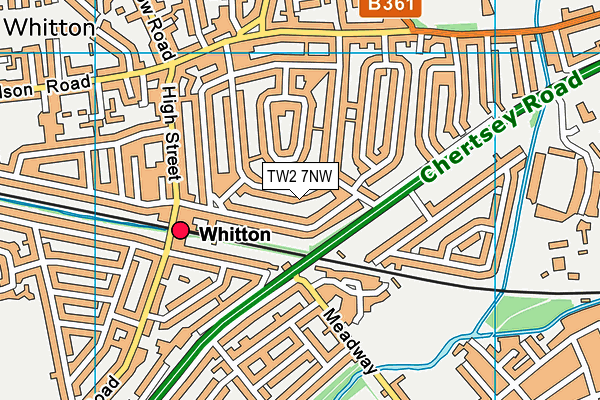 TW2 7NW map - OS VectorMap District (Ordnance Survey)