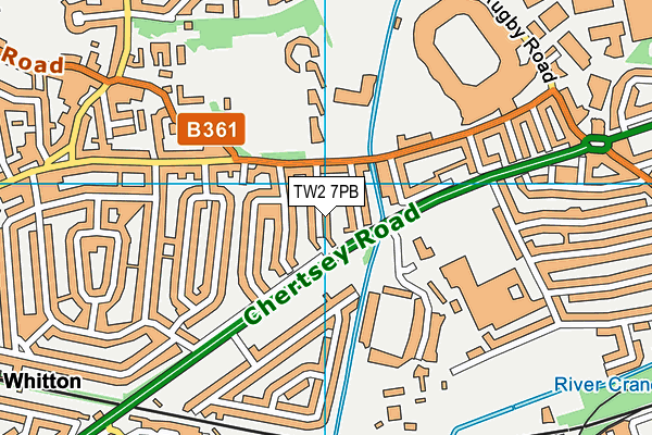 TW2 7PB map - OS VectorMap District (Ordnance Survey)