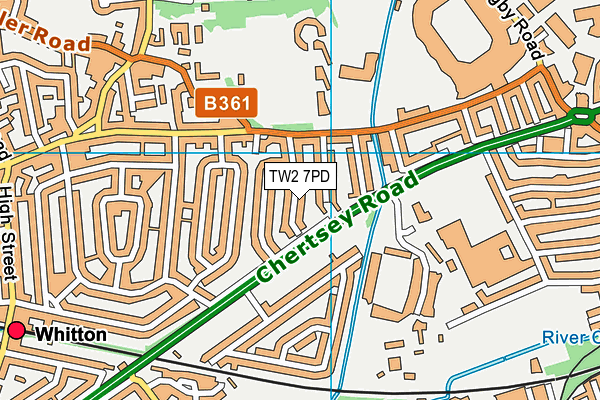 TW2 7PD map - OS VectorMap District (Ordnance Survey)