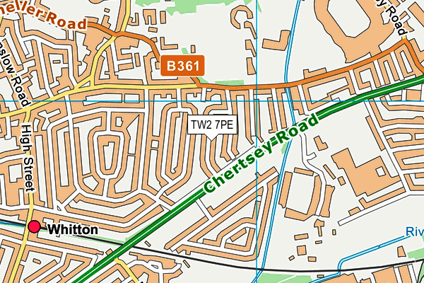 TW2 7PE map - OS VectorMap District (Ordnance Survey)