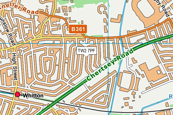 TW2 7PF map - OS VectorMap District (Ordnance Survey)