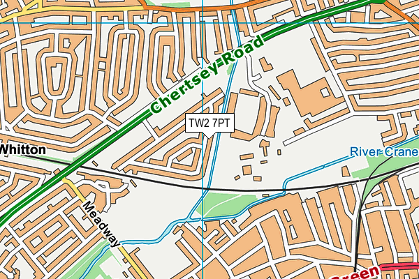 TW2 7PT map - OS VectorMap District (Ordnance Survey)