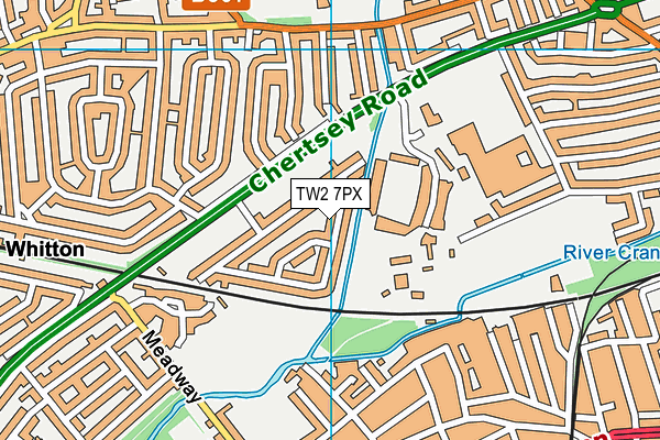 TW2 7PX map - OS VectorMap District (Ordnance Survey)