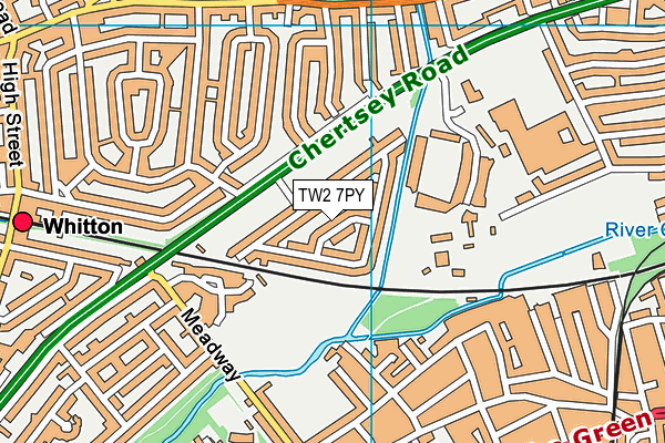 TW2 7PY map - OS VectorMap District (Ordnance Survey)