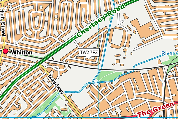 TW2 7PZ map - OS VectorMap District (Ordnance Survey)