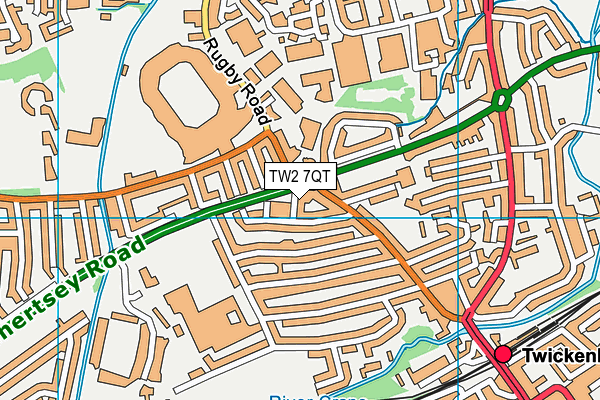 TW2 7QT map - OS VectorMap District (Ordnance Survey)