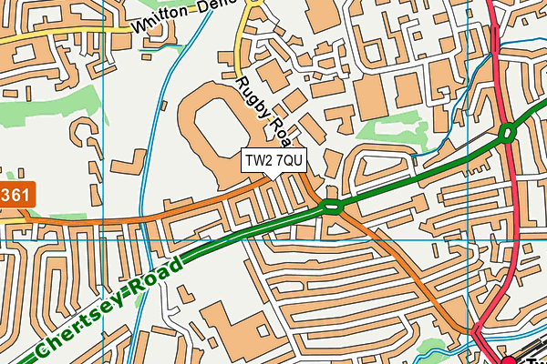 TW2 7QU map - OS VectorMap District (Ordnance Survey)