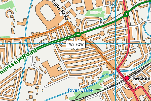 TW2 7QW map - OS VectorMap District (Ordnance Survey)