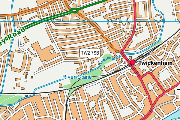 TW2 7SB map - OS VectorMap District (Ordnance Survey)